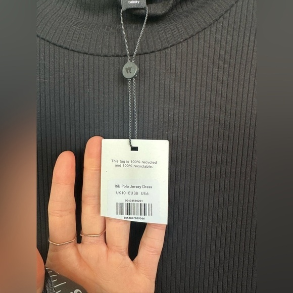 Whistles | Black Rib Polo Jersey Dress - Picture 5 of 8